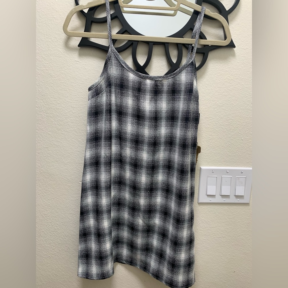 Black Plaid Shift Dress